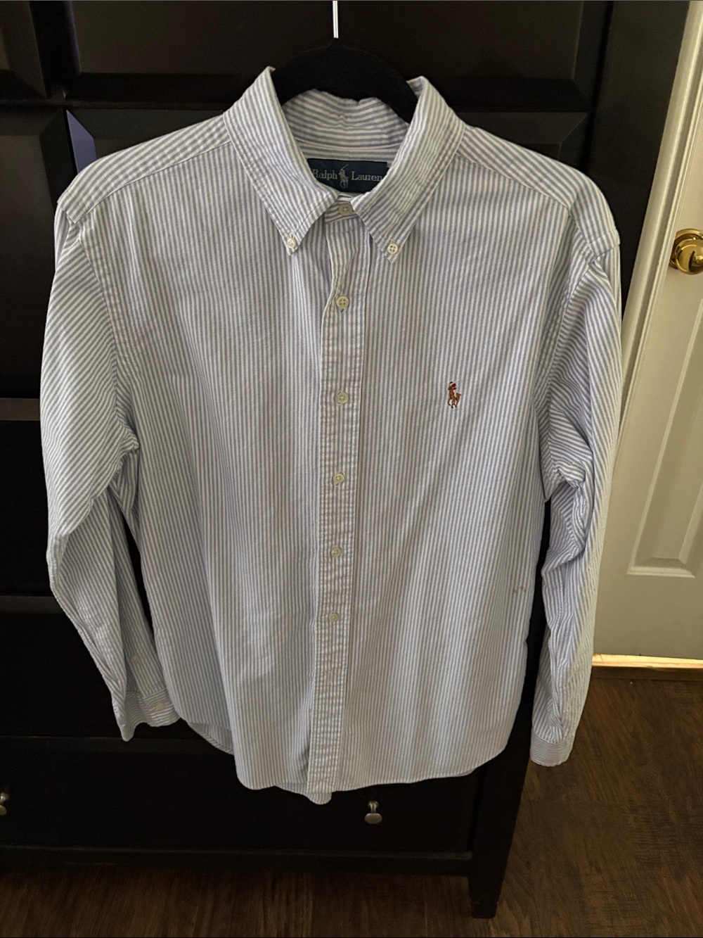 Ralph Lauren Light Blue & White Stripe Button-Down Shirt